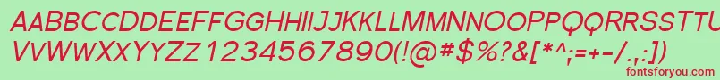 フォントSfflorencesansscItalic – 赤い文字の緑の背景