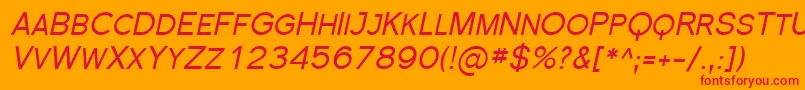 SfflorencesansscItalic Font – Red Fonts on Orange Background