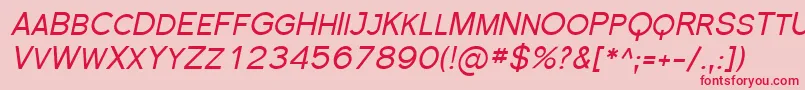 SfflorencesansscItalic Font – Red Fonts on Pink Background