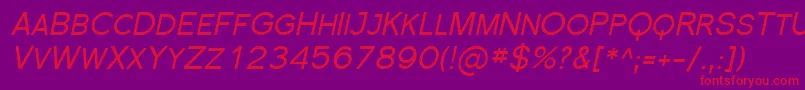 SfflorencesansscItalic-Schriftart – Rote Schriften auf violettem Hintergrund