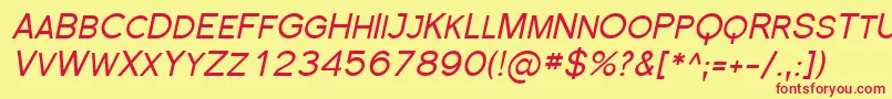 SfflorencesansscItalic Font – Red Fonts on Yellow Background