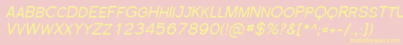 SfflorencesansscItalic Font – Yellow Fonts on Pink Background
