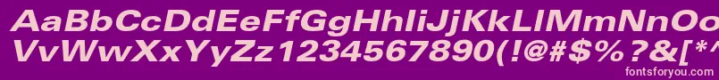 UniversltstdBlackexobl Font – Pink Fonts on Purple Background