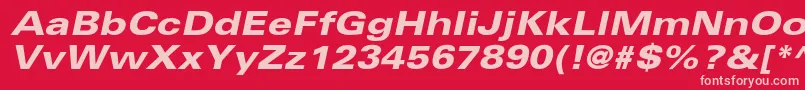 UniversltstdBlackexobl Font – Pink Fonts on Red Background