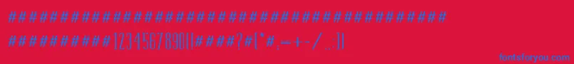 Tamimed-Schriftart – Blaue Schriften auf rotem Hintergrund