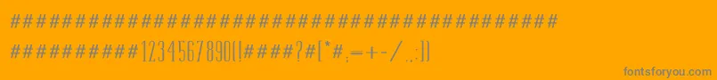 フォントTamimed – オレンジの背景に灰色の文字