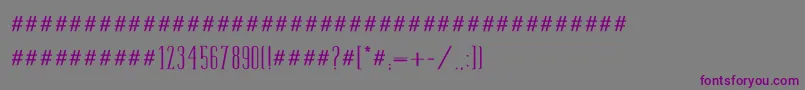 フォントTamimed – 紫色のフォント、灰色の背景