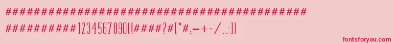 フォントTamimed – ピンクの背景に赤い文字