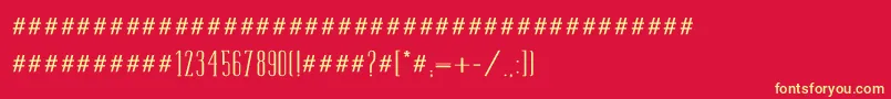 フォントTamimed – 黄色の文字、赤い背景