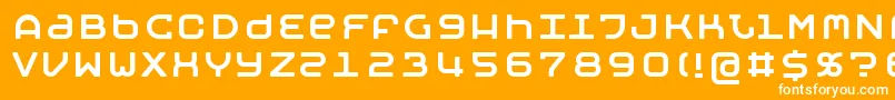 Fonte MobyRegular – fontes brancas em um fundo laranja