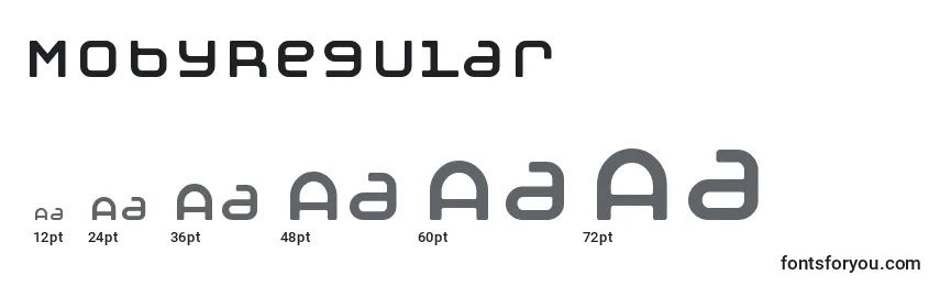 MobyRegular Font Sizes