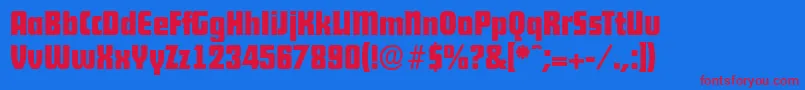 DekodisplayserialBold Font – Red Fonts on Blue Background