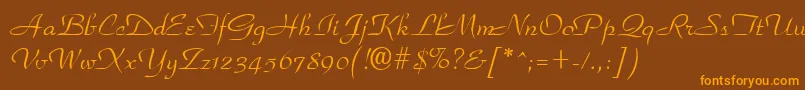 Parkplace Font – Orange Fonts on Brown Background