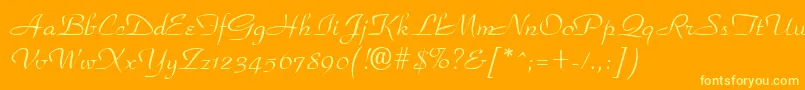 Parkplace Font – Yellow Fonts on Orange Background