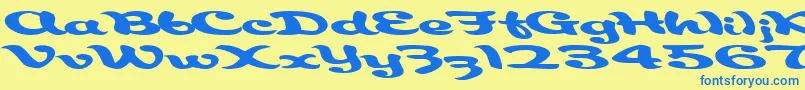 Шрифт Aborigianlkite91RegularTtext – синие шрифты на жёлтом фоне