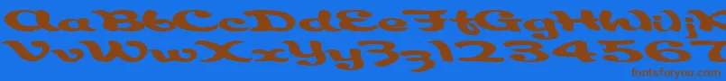 Aborigianlkite91RegularTtext Font – Brown Fonts on Blue Background