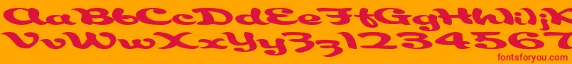 Aborigianlkite91RegularTtext-Schriftart – Rote Schriften auf orangefarbenem Hintergrund
