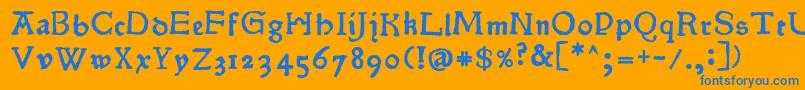 フォントPokoljaro – オレンジの背景に青い文字