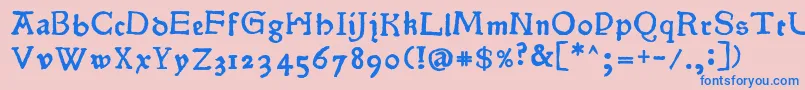 Pokoljaro Font – Blue Fonts on Pink Background