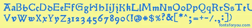 Pokoljaro Font – Blue Fonts on Yellow Background