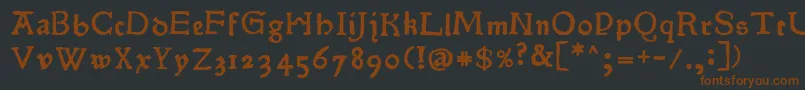 Pokoljaro-fontti – ruskeat fontit mustalla taustalla