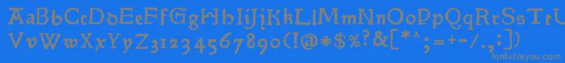 フォントPokoljaro – 青い背景に灰色の文字