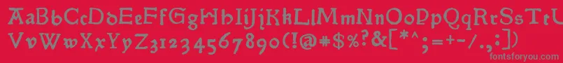 フォントPokoljaro – 赤い背景に灰色の文字