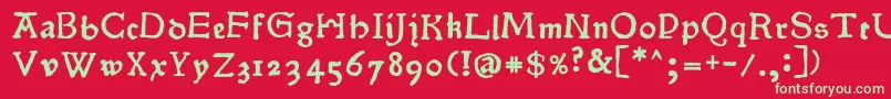 Pokoljaro Font – Green Fonts on Red Background