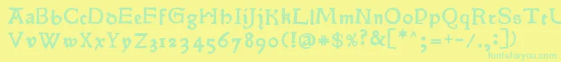 Шрифт Pokoljaro – зелёные шрифты на жёлтом фоне