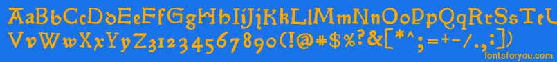 Шрифт Pokoljaro – оранжевые шрифты на синем фоне