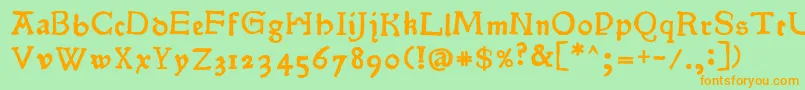 Шрифт Pokoljaro – оранжевые шрифты на зелёном фоне