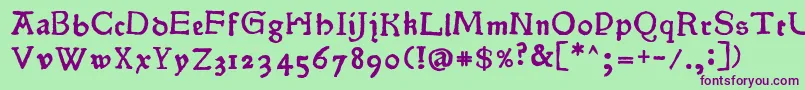 Pokoljaro Font – Purple Fonts on Green Background