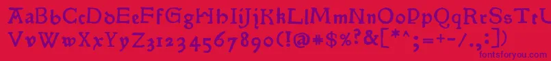 Pokoljaro Font – Purple Fonts on Red Background