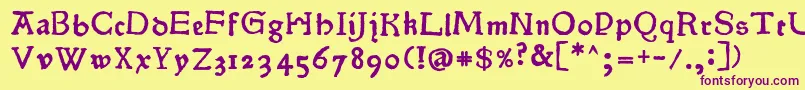Pokoljaro Font – Purple Fonts on Yellow Background