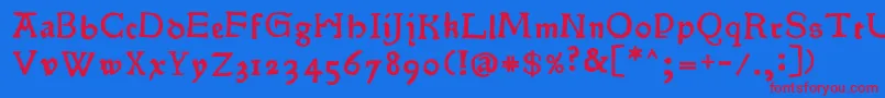 フォントPokoljaro – 赤い文字の青い背景