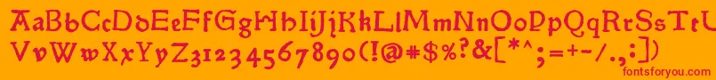 Pokoljaro-fontti – punaiset fontit oranssilla taustalla