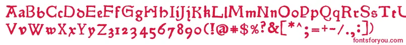 フォントPokoljaro – 白い背景に赤い文字