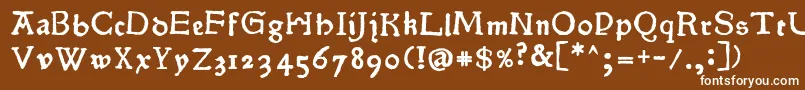 Шрифт Pokoljaro – белые шрифты на коричневом фоне