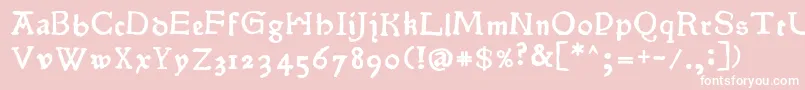 Pokoljaro-fontti – valkoiset fontit vaaleanpunaisella taustalla