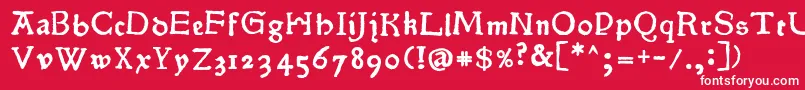 フォントPokoljaro – 赤い背景に白い文字