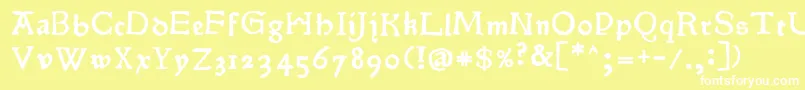 Шрифт Pokoljaro – белые шрифты на жёлтом фоне