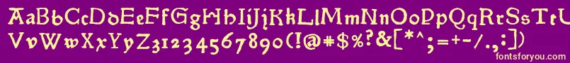 Шрифт Pokoljaro – жёлтые шрифты на фиолетовом фоне