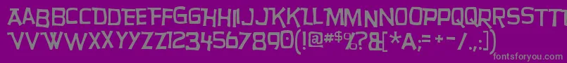 フォントHurryupRegular – 紫の背景に灰色の文字