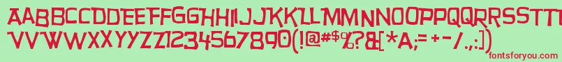 HurryupRegular Font – Red Fonts on Green Background