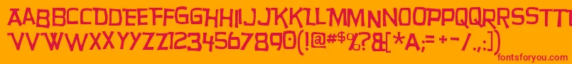 フォントHurryupRegular – オレンジの背景に赤い文字