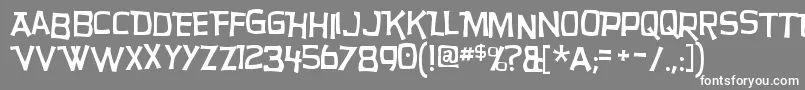 フォントHurryupRegular – 灰色の背景に白い文字