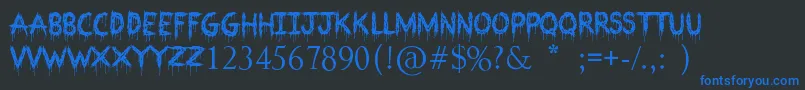 Bloodthirsty Font – Blue Fonts on Black Background