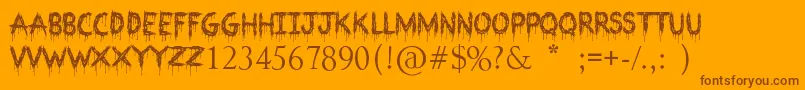 Bloodthirsty Font – Brown Fonts on Orange Background
