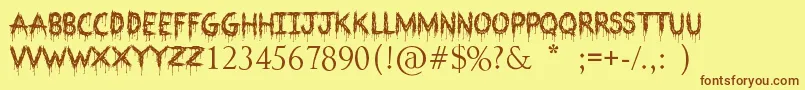 Bloodthirsty Font – Brown Fonts on Yellow Background