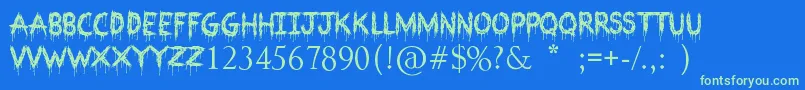 Bloodthirsty Font – Green Fonts on Blue Background